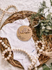 Hello World Birth Stat Announcement Wood Disc - Layered 3D