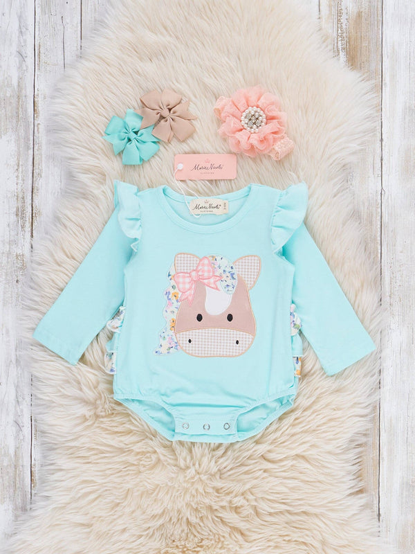 Palomino Dreams Embroidered Ruffle Romper