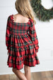 Kids Red & Green Plaid Smocked Holiday Fancy Party Dress