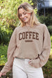 COFFEE WEATHER Thermal Vintage Pullover- Latte