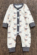 Gray Duck printed baby romper with snaps. LR0425-10-MON