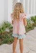 Girls Blush Pastel Floral Ruffle Spring Easter Short Set