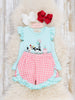 Barnyard Balloon Embroidered Ruffle Outfit