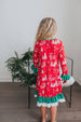 Kids Santa Sled Polka Dot Christmas Ruffle Lounge Play Gown