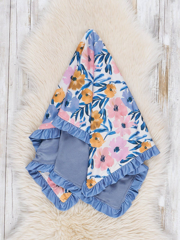 Magnolia Run Ruffle Minky Blanket