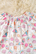 Sweet summer, ice cream, sea shell printed tunic & denim shorts. OFG60262 JEAN