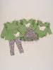 Embroidered Leopard Bow Piggy Ruffle Outfit