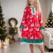 Kids Santa Sled Polka Dot Christmas Ruffle Lounge Play Gown
