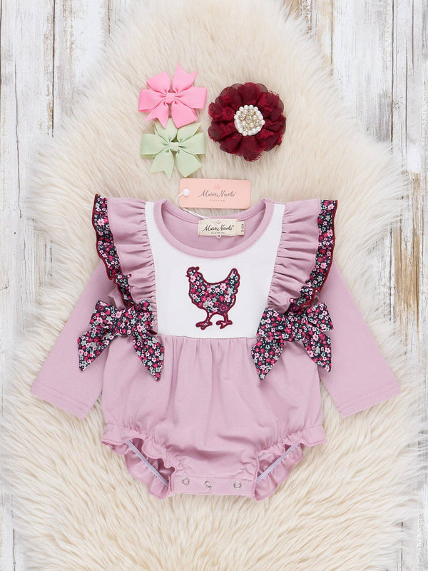 Floral Flock Ruffle Romper