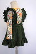 Girls' Olive Pumpkin Suspender Skirt Set