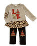 Girls' Love Leopard and Buffalo Plaid Christmas Tree Outfit