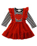 Girls' Stripe Reversible Sequin Heart Suspender Skirt Set