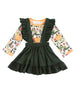Girls' Olive Pumpkin Suspender Skirt Set