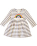 Girls' rainbow stripe dress